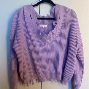 Purple Sweater Distressed